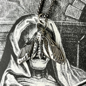 Death Head Hawk Moth Sterling Necklace - Loved To Death