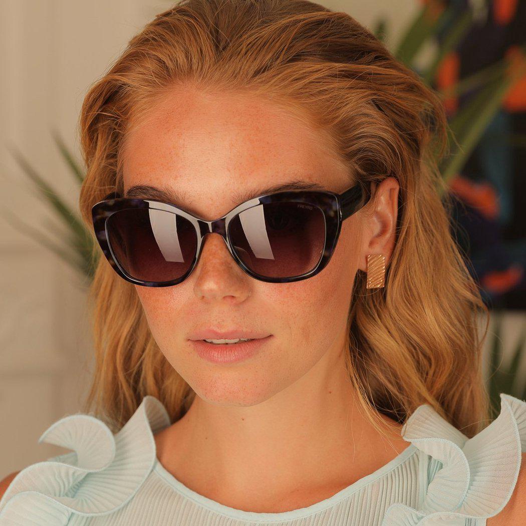 Margot Fashion Womens Cat Eye Sunglasses in Blue Tortoise by FREYRS Eyewear