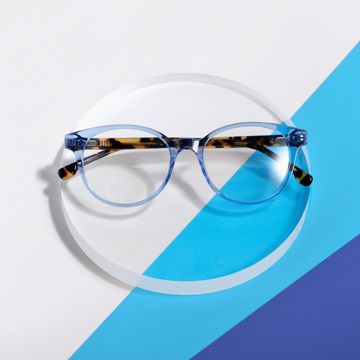 Round Blue Light Blocking Womens Glasses in Blue by FREYRS Eyewear