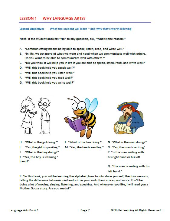 Language Arts Kit A (pre-k(3)/kindergarten/1st grade) – ShillerLearning
