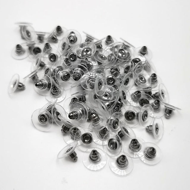 100pcs Diy Craft Accessories Silicon Stud Earring Earrings Back Stoppe Jewlore