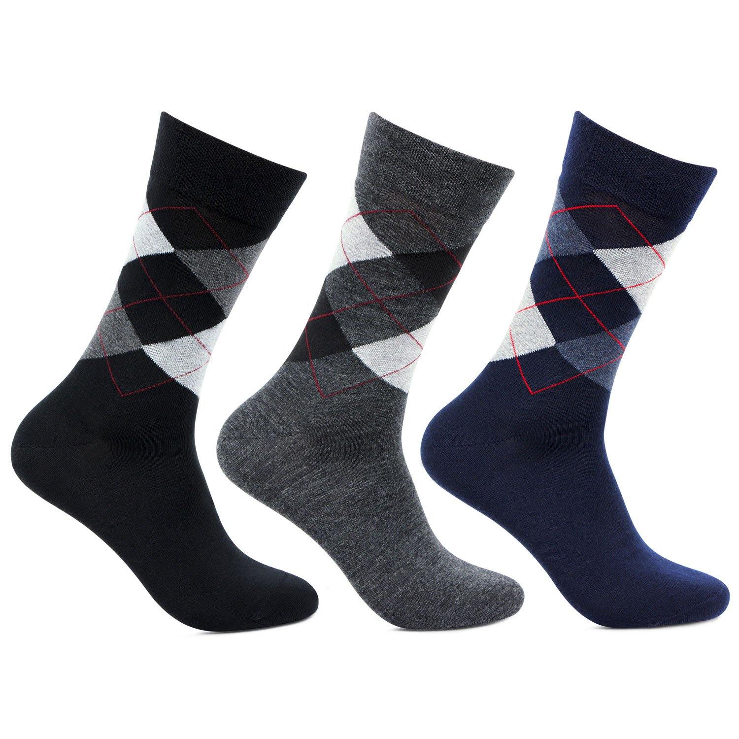 Men's Classic Argyle Multicolored Woolen Socks- Pack of 3 – Bonjour Group