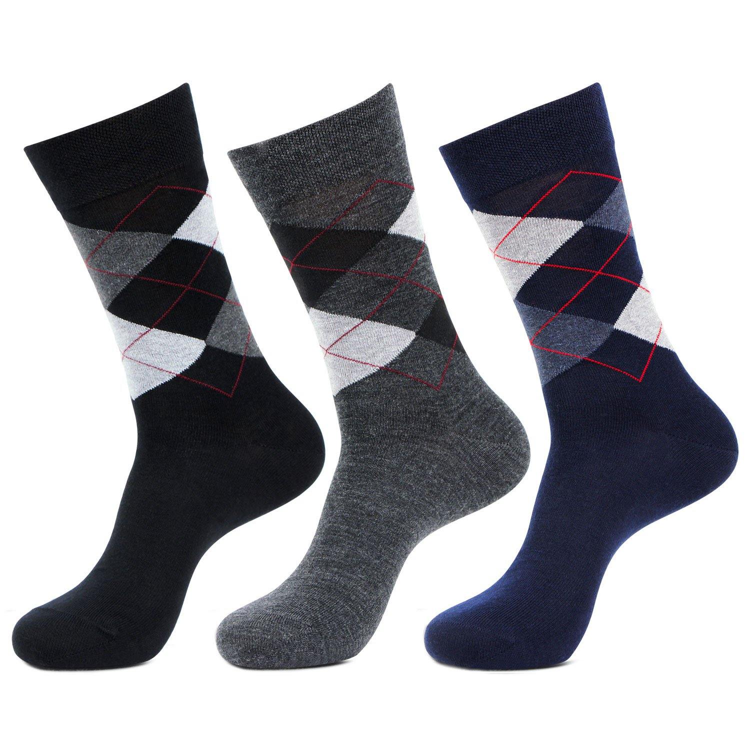 Men's Classic Argyle Multicolored Woolen Socks- Pack of 3 – Bonjour Group