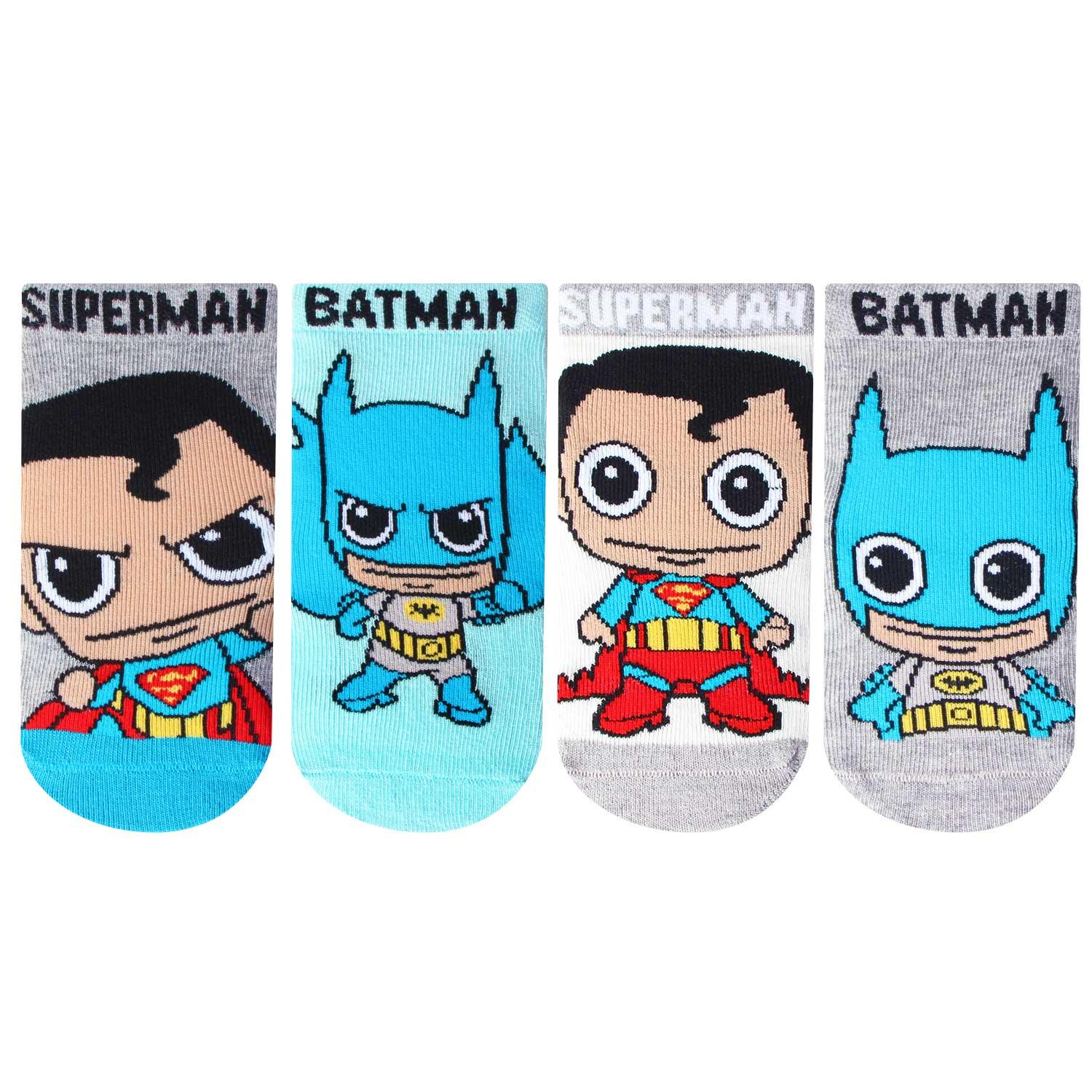 Chibi Batman & Superman Infant Unisex Socks-Pack Of 4 – BONJOUR