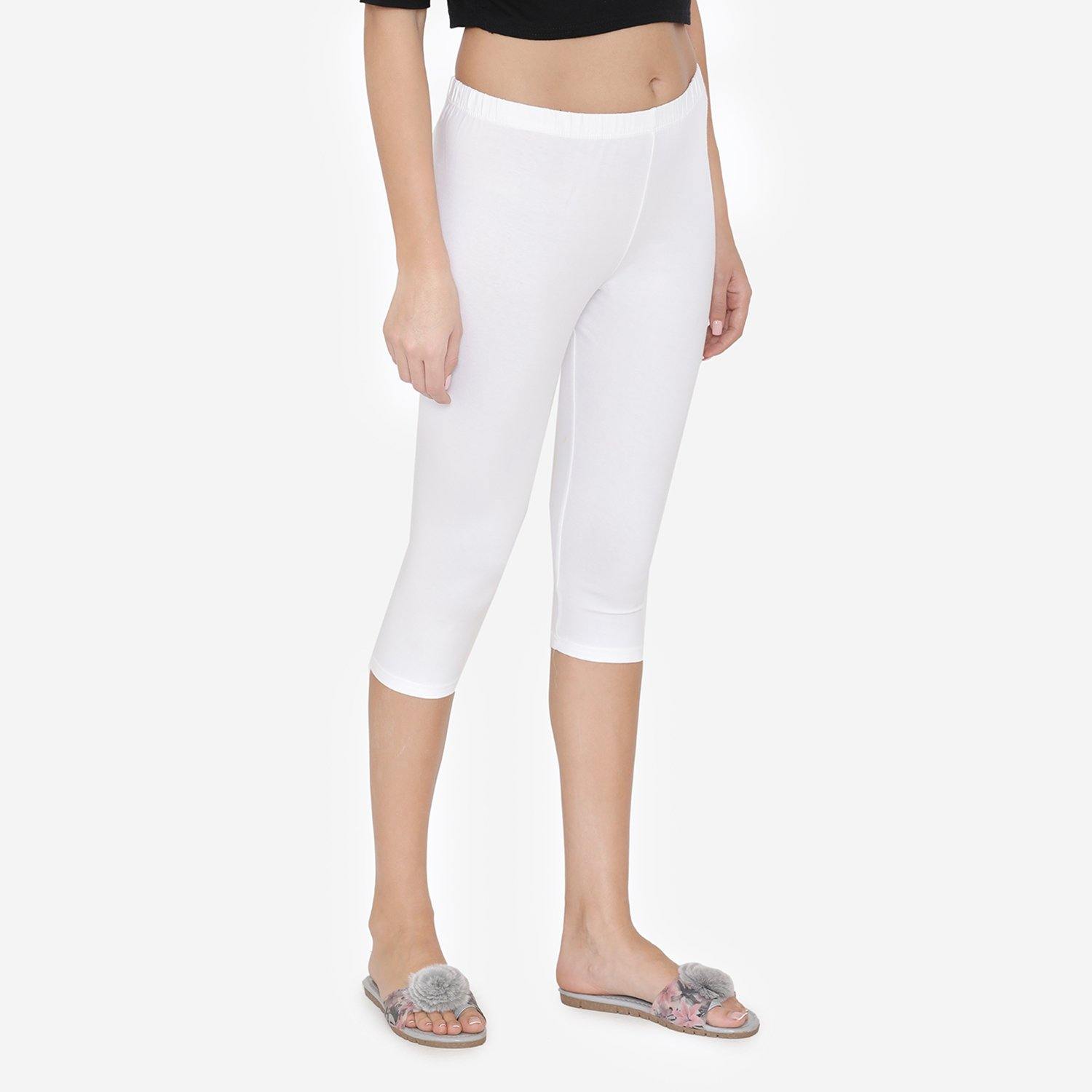 capri leggings off white