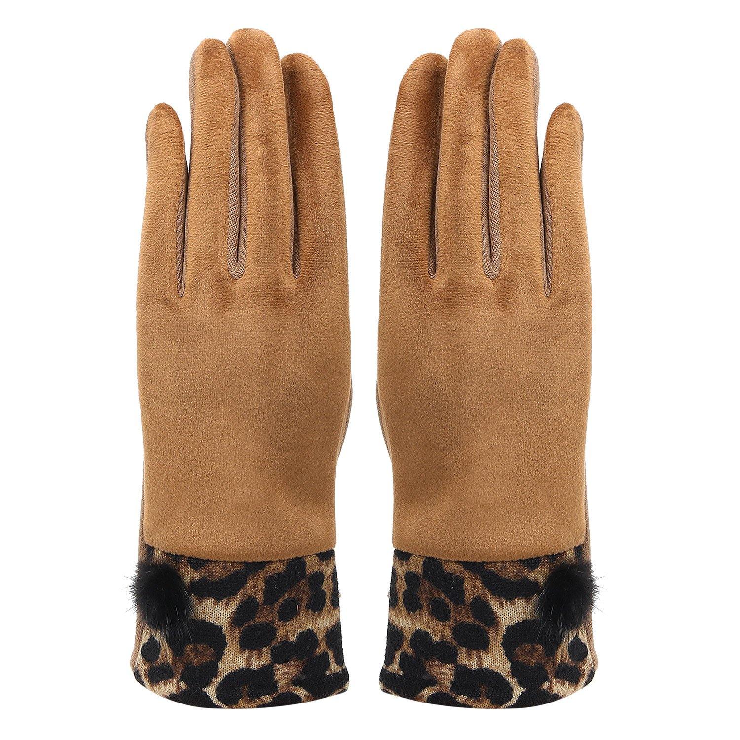 womens brown winter gloves