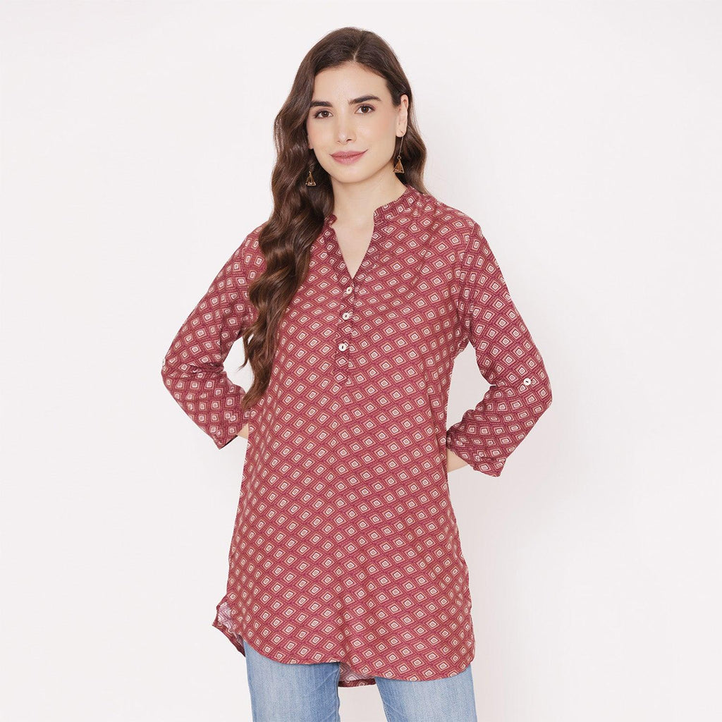 Women's Printed Short Kurti – BONJOUR