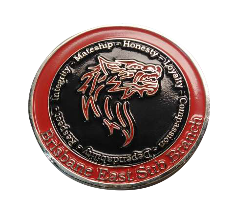 engraved coins for a motorcycle club