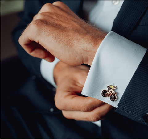 biker shaped custom cuff links