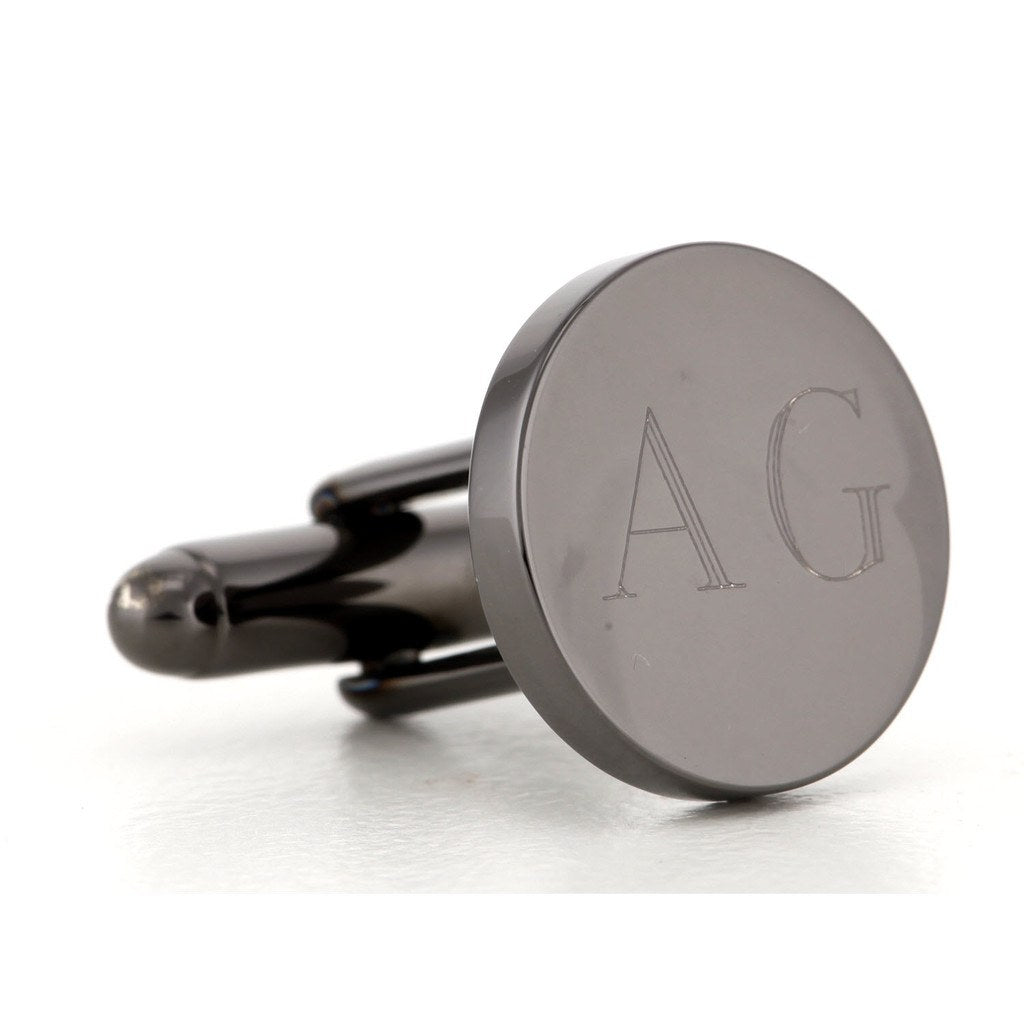 Download Personalised Engraved Round Gunmetal Cufflinks | Ties n' Cuffs