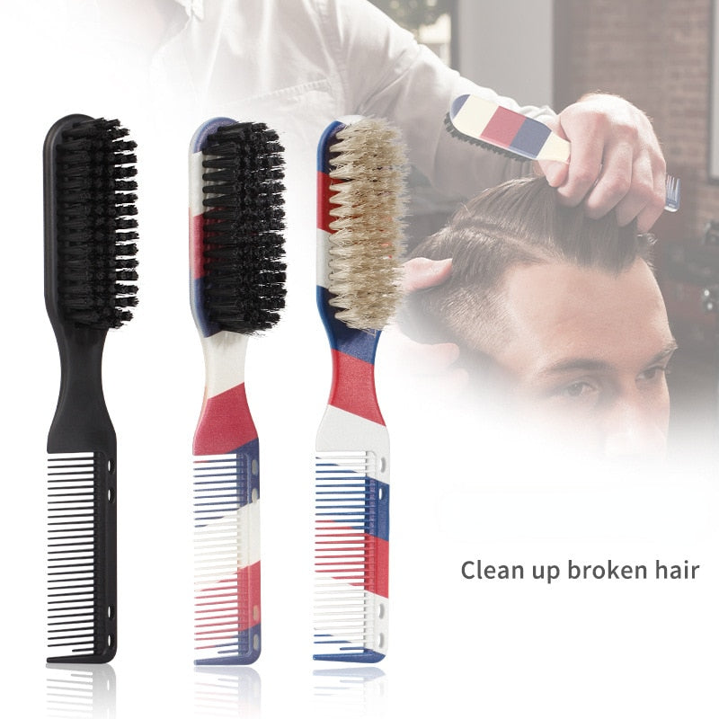 2PCS Barber Blade Broken Hair Cleaning Brush Hair Clipper Brush Nail Brush  Tool for Cleaning Clipper, Solid Color Hair Brush(PINK&BLACK)