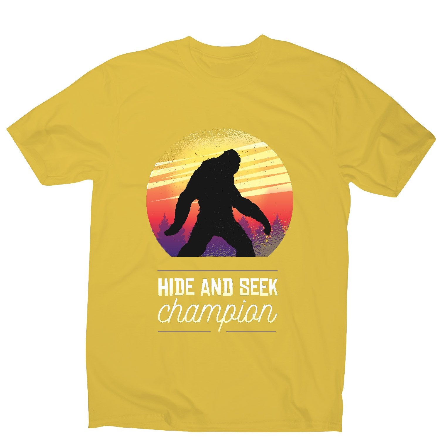 Bigfoot hide and seek champion - funny men's t-shirt– Graphic Gear