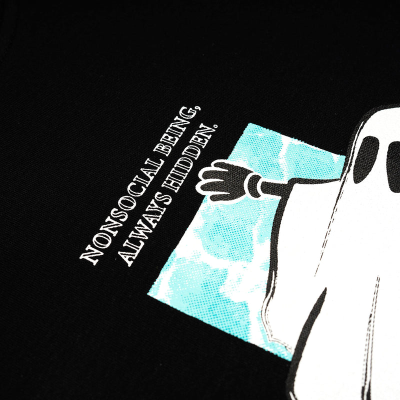 "Nonsocial Being" Floating Ghost T-shirt - Black