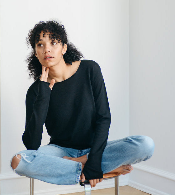 Black Silk Cashmere Sweater – OH SIMPLE STUDIO