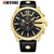 Curren Men's Black & Gold Business - Genuine Leather - 1 Year Warranty - Niovani
