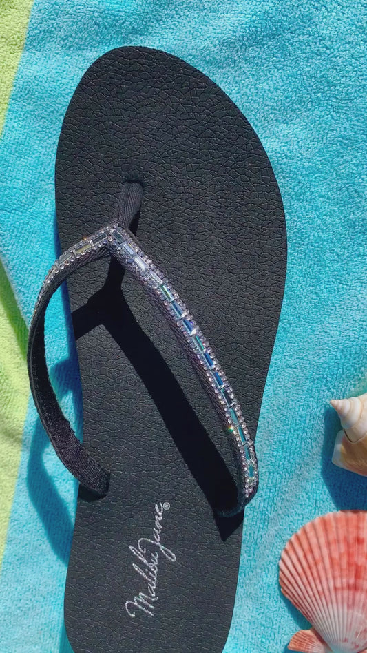 Laguna embellished ankle strap thong sandal