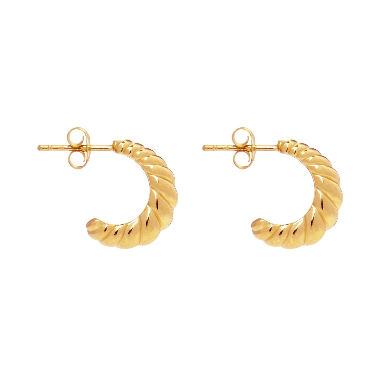 Najo E6622 Cafe Stud Earrings Yellow Gold