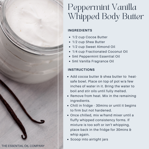Peppermint Vanilla Whipped Body Butter Recipe 