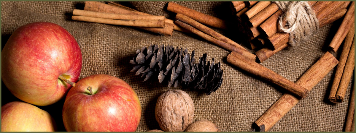 apples cinnamon pine cone for essential oils