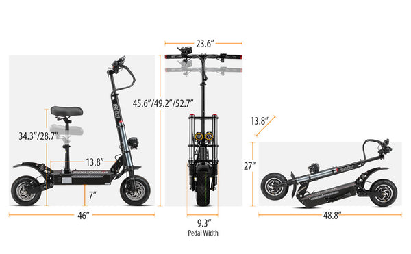 Geometry-of-NeroCycle-X3-3200W-Dual-Motor-Electric-Scooter