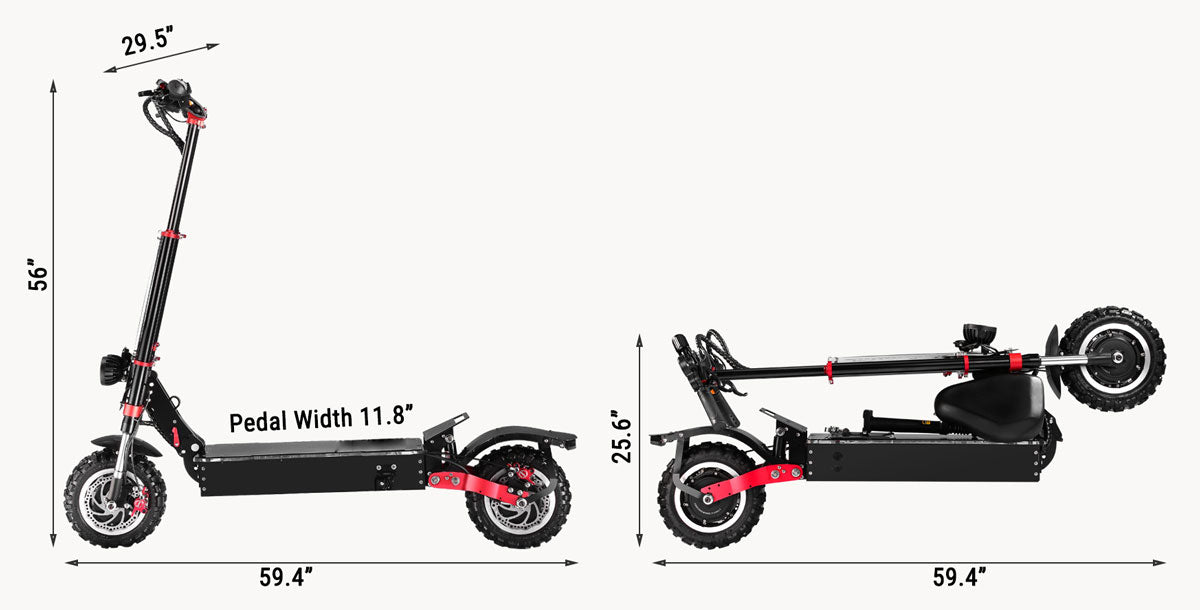 Geometría del scooter eléctrico Z4 Dual Motor