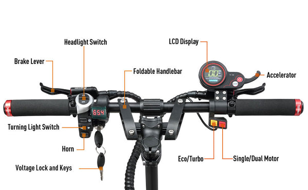 Handlebar and LCD Display of Nero Cycle X3 E Scooter