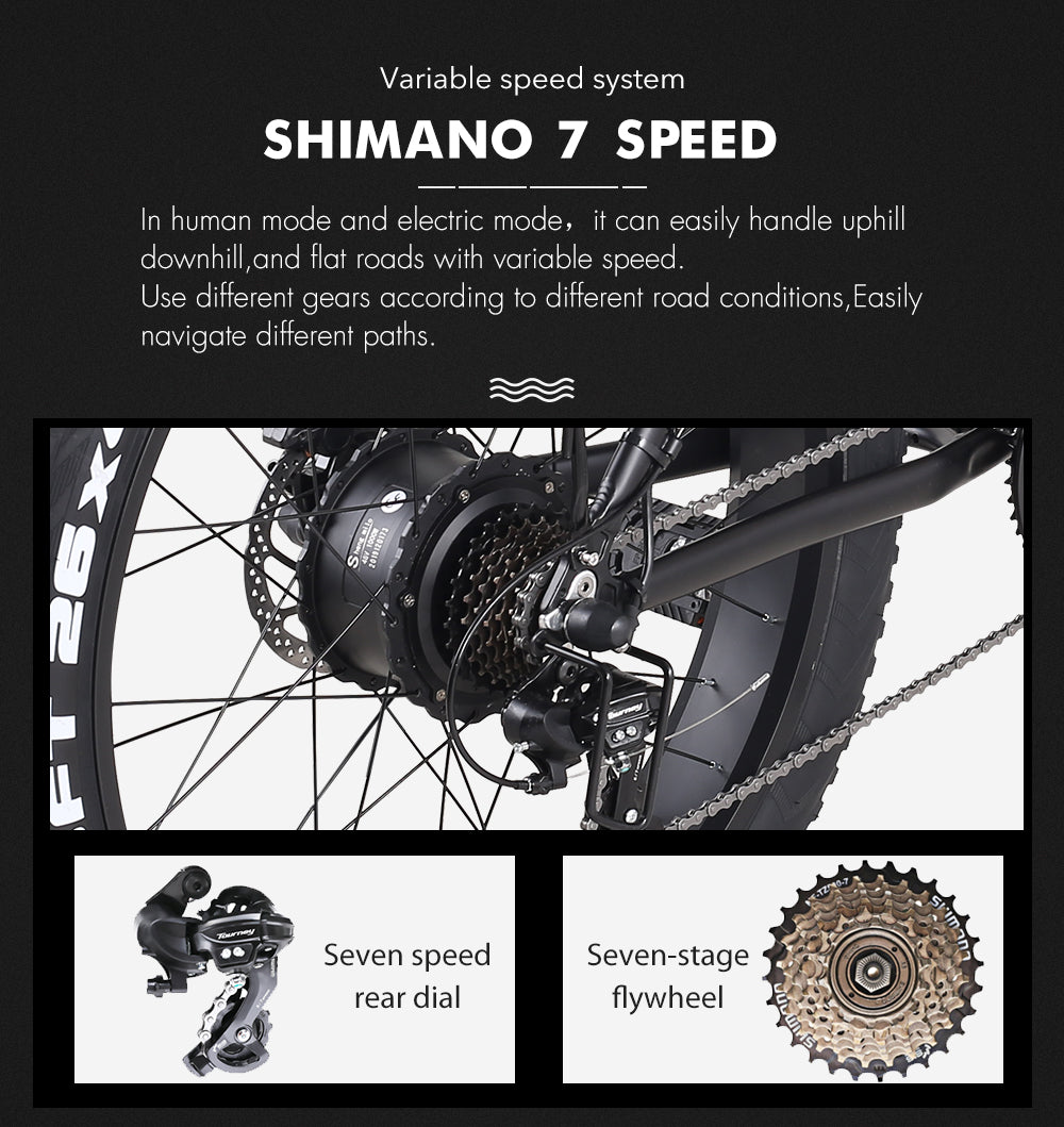 Shengmilo MX20S 1000W 26 Inch Fat Tire Electric Mountain Bike 72