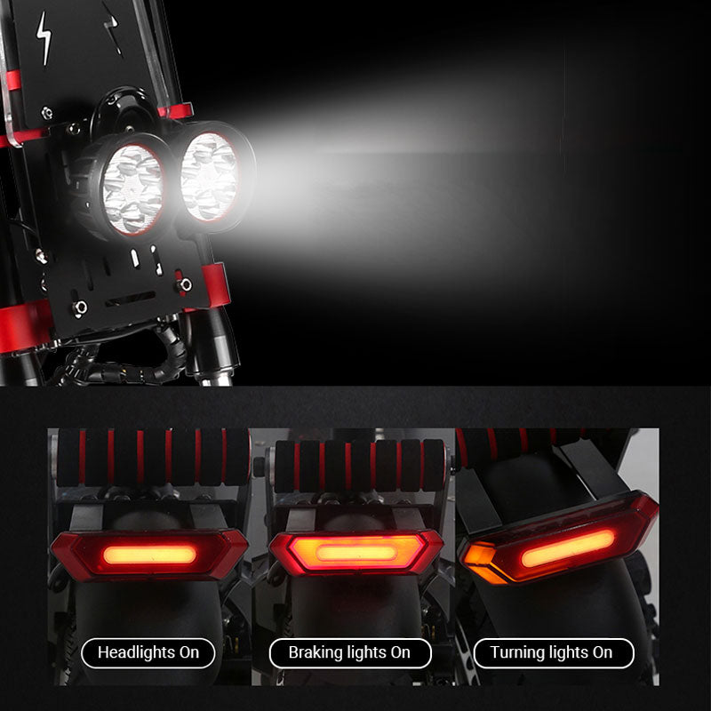 Front and Rear LED Lamps of Z4 adult electric scooter