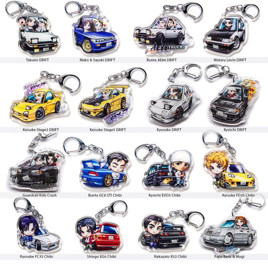 Initial D S13 180sx 240sx Thunder Fire 2nd Stage RPS13 Midnight Purple  Acrylic Charm Keychain Double-Sided 1st Stage Car Anime Manga