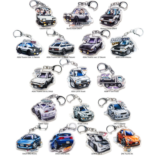 Initial D S13 180sx 240sx Thunder Fire 2nd Stage RPS13 Midnight Purple  Acrylic Charm Keychain Double-Sided 1st Stage Car Anime Manga