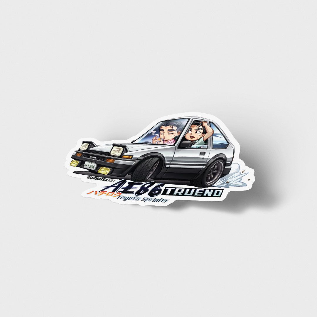 Bunta Fujiwara Smoking Drift Toyota Ae86 Trueno 1st Stage Character Vi Yanimatorart