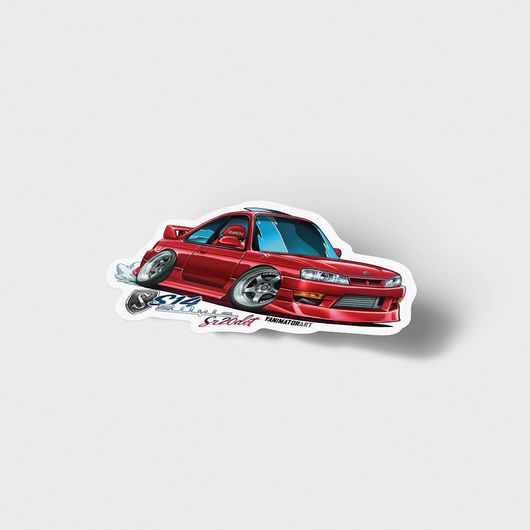 Silvia 240sx S14 Kouki Srdet Red Vinyl Sticker Yanimatorart