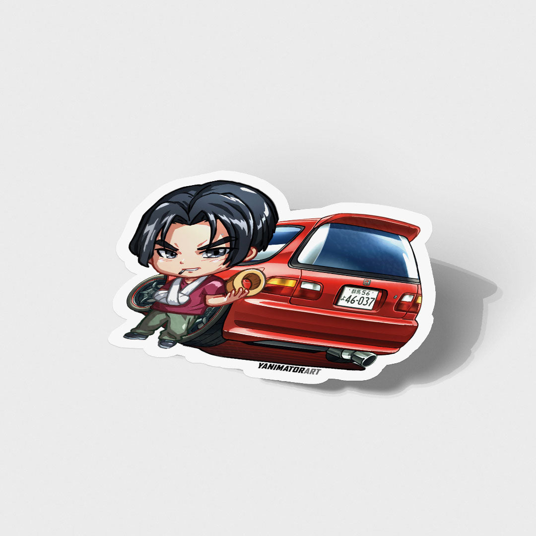 Shingo Shoji Honda Civic Eg6 Sir Character Vinyl Sticker Yanimatorart