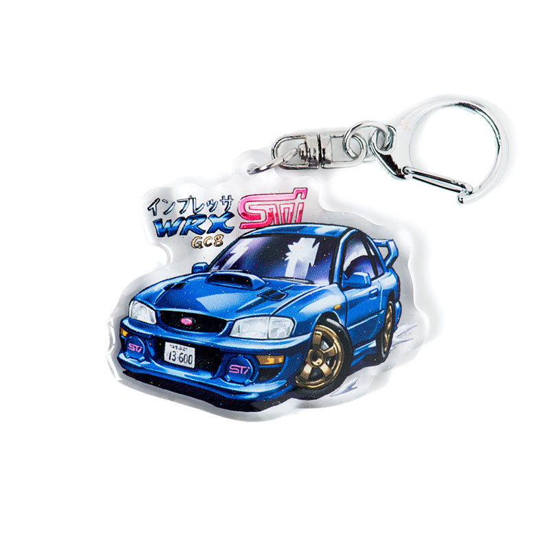 Subaru Gc8 Impreza Wrx Sti Type R Blue Acrylic Charm Keychain Yanimatorart