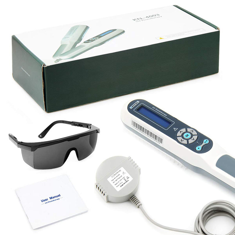 Handheld UVB Ligth Therapy Home Phototherapy with Digital Timer,Goggle