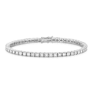 Monette 4 Prong Diamond Bracelet in 18k White Gold Vermeil - ROSCE Jewelers