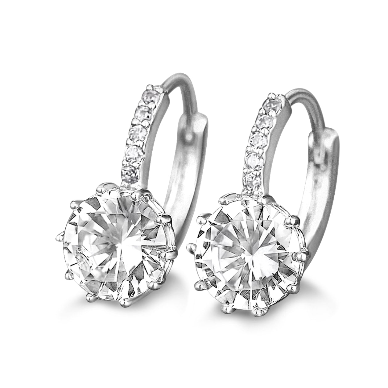 Quinn Leverback Diamond Earrings in 18k 