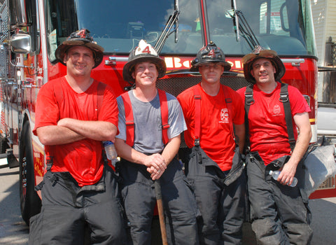 WE Love Our Firefighters Bumper Sticker (fd FDNY Heroes fire dept)