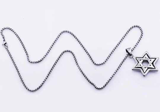 Men's Stainless Steel Star of David Necklace