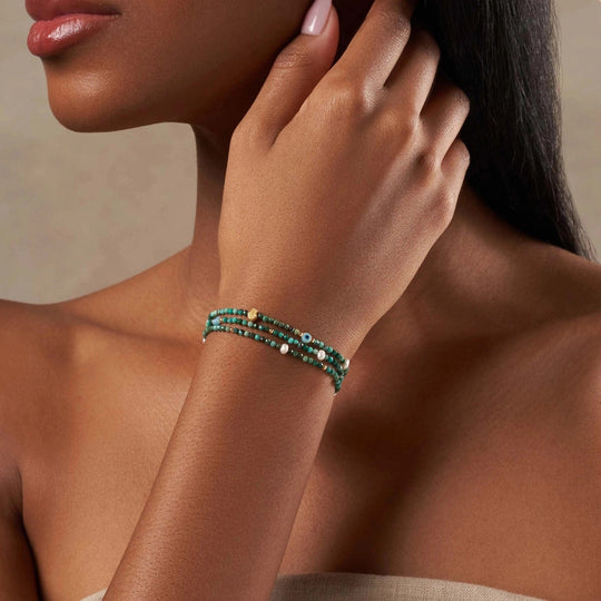 Enlightened Spirit Turquoise Hamsa Wrap Bracelet