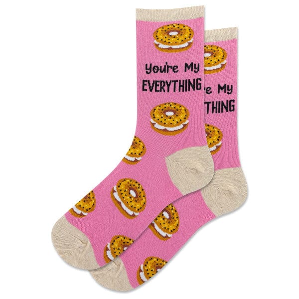 Image of Women's You're My Everything Bagel Socks - Pink