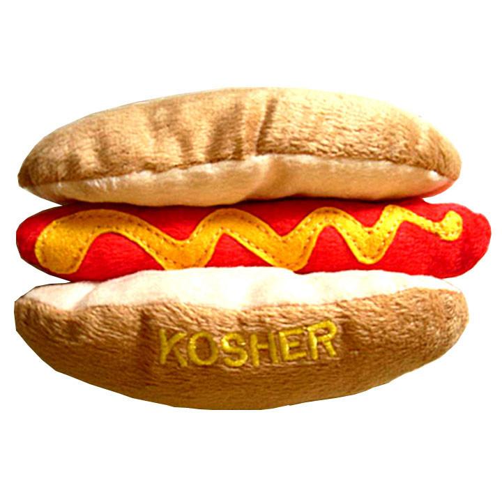 hot dog plush dog toy