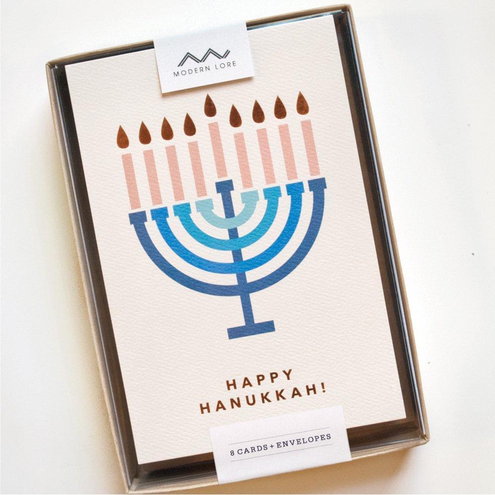 Happy Hanukkah Menorah Cards - Set of 8 - ModernTribe