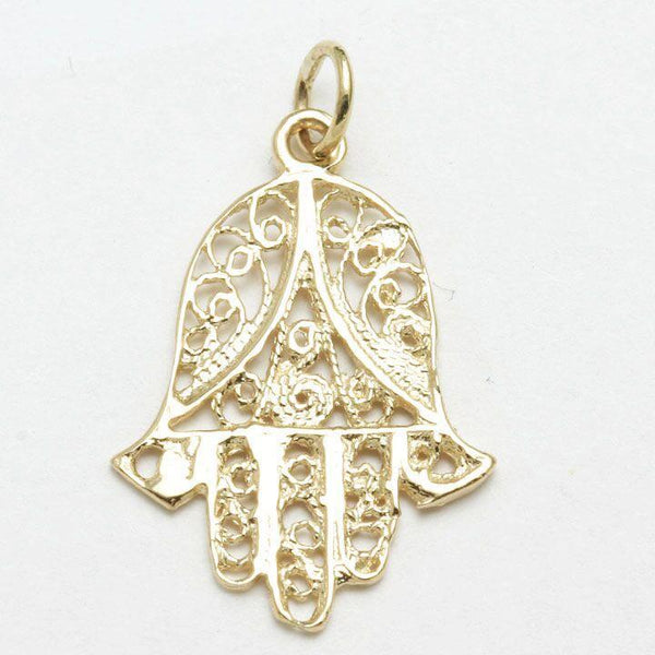 Buy 14k Gold Delicate Hamsa Pendant Online | Modern Tribe