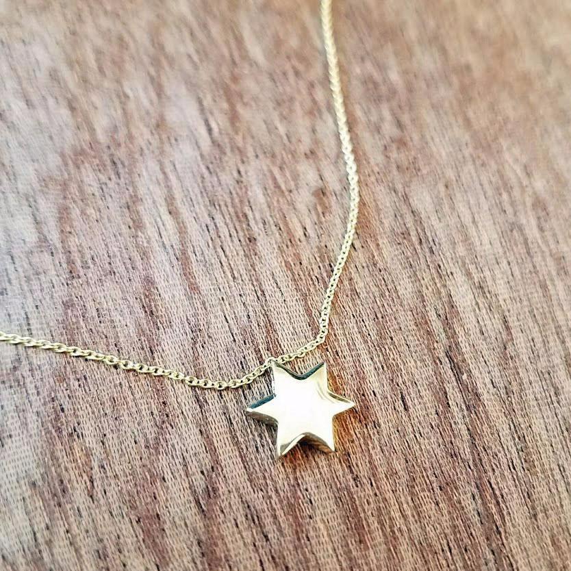 Gold Star of David and Chai Pendant | Jessica Jewellery