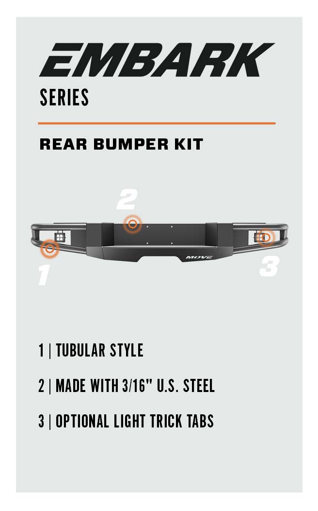 Embark Tubular Style Rear Bumper Options