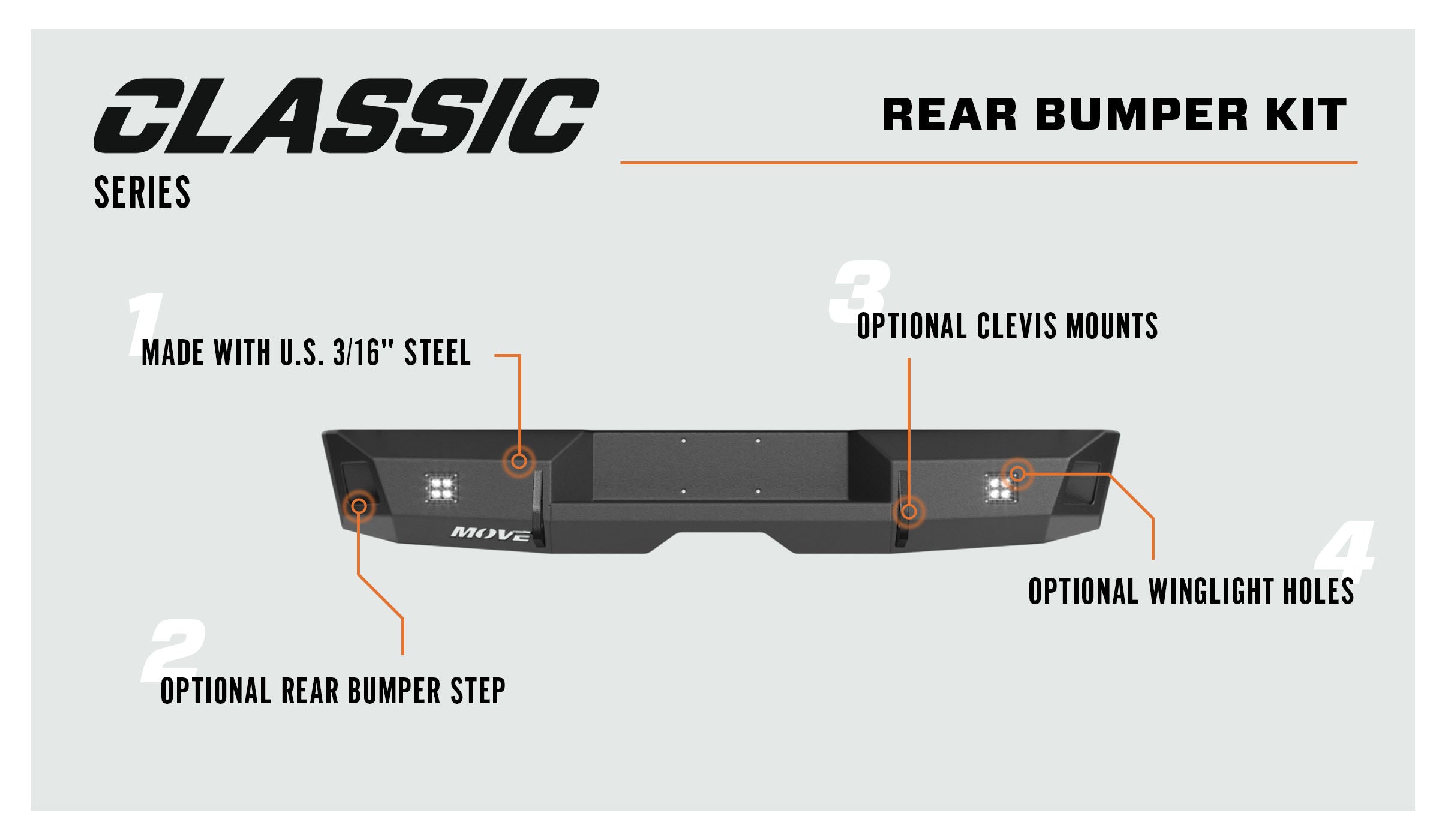 Classic Rear Bumper Kit Options - Truck