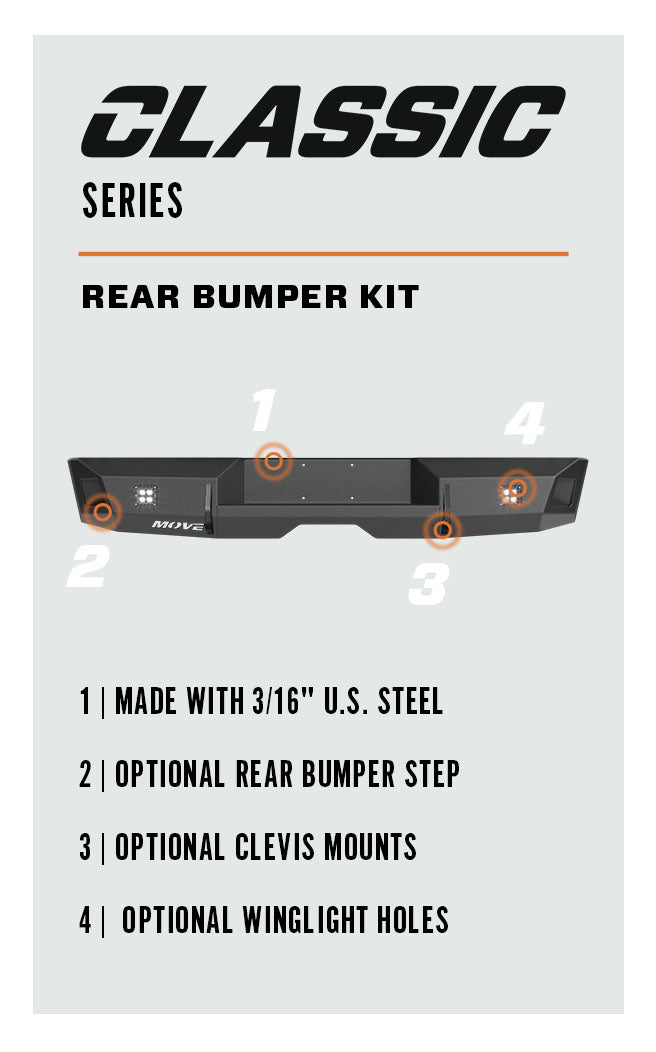 Classic Rear Bumper Kit Options - Truck