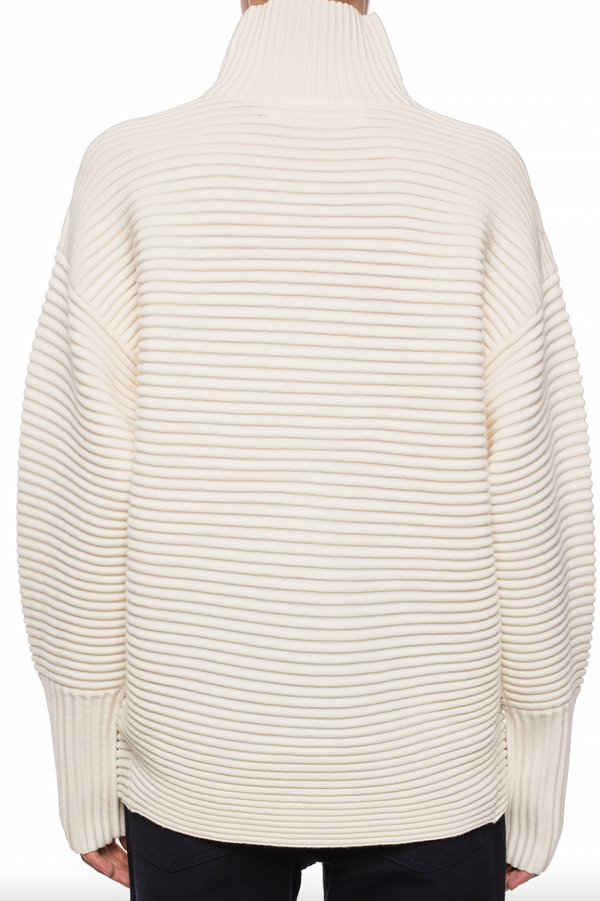 VICTORIA BECKHAM Cream Ribbed Sweater Size M