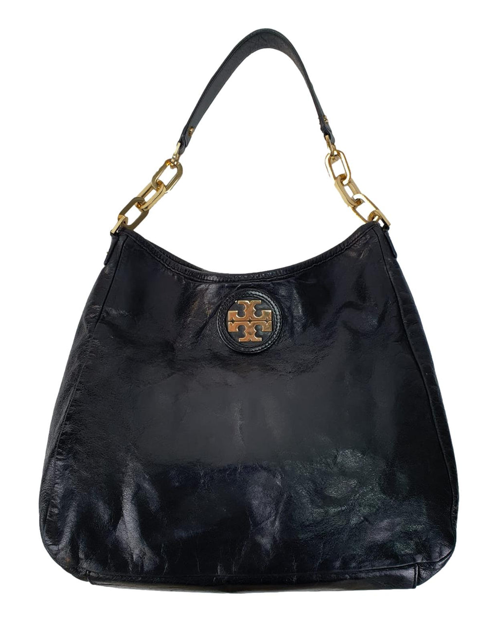 TORY BURCH Black Crinkled Leather Hobo Bag – Naphisa Designer Resale
